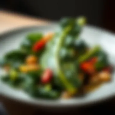 Cooked Swiss Chard Dish Cooked Swiss chard served elegantly on a plate