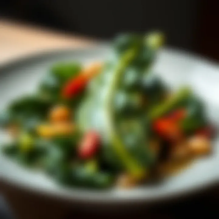 Cooked Swiss Chard Dish Cooked Swiss chard served elegantly on a plate
