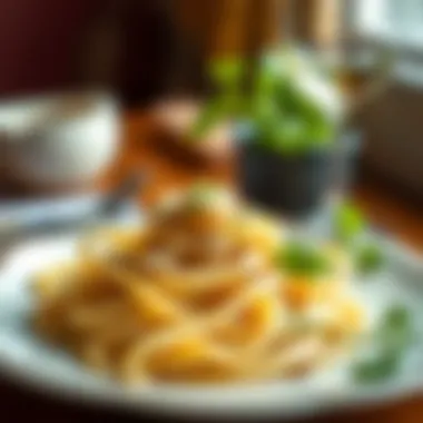 A simple yet elegant plate of pasta with fresh herbs.
