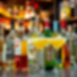 A vibrant selection of affordable tequila bottles lined up