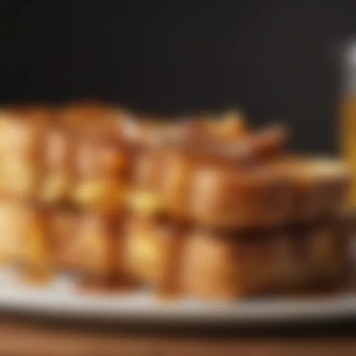 A side view showcasing the texture of air fryer French toast