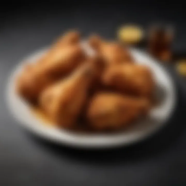 Golden brown air-fried chicken pieces on a plate