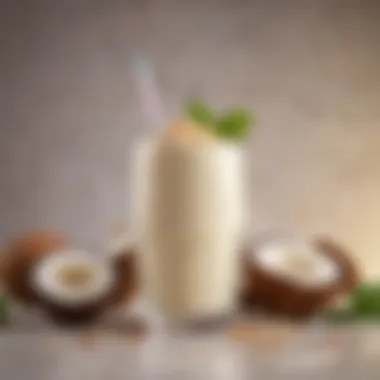 A creamy smoothie made with coconut for tropical flavor