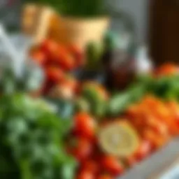 A vibrant display of fresh ingredients for alzate