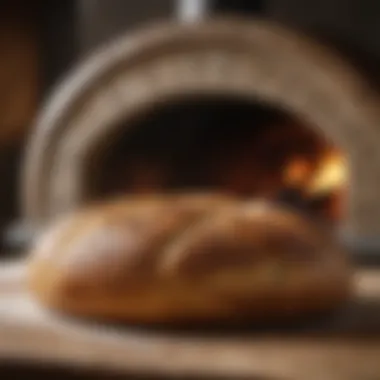 Artisan Bread Baked in a Pizza Oven Artisan bread crusty exterior baked to perfection