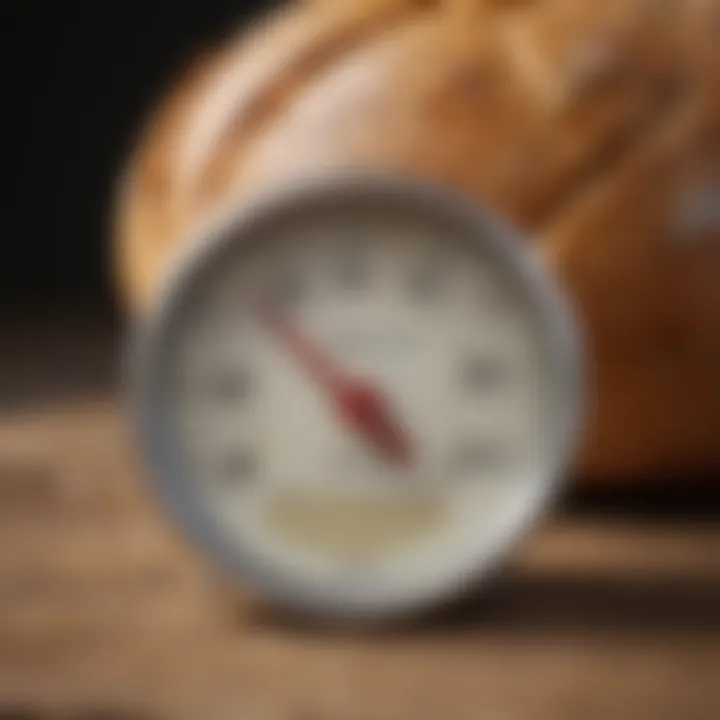 Temperature gauge showcasing ideal settings for bread baking