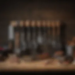 A selection of high-quality barbecue tools on a rustic wooden table