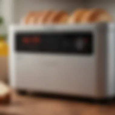 Close-up of the bread maker's control panel featuring various settings.