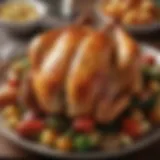 Succulent roasted chicken served with seasonal vegetables