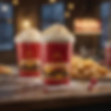 Seasonal McDonald's drink with festive decorations