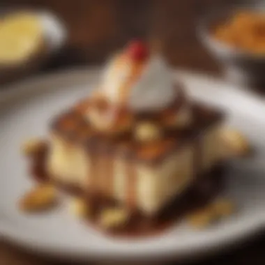 Indulgent Grilled Dessert Decadent grilled dessert served on a plate