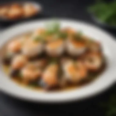 Savory Grilled Seafood Delicately grilled seafood garnished with fresh herbs