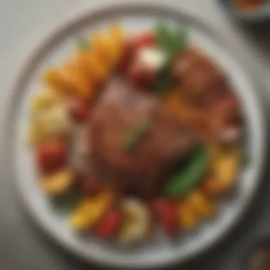 Elegant Grilled Presentation Artfully plated grilled dish featuring seasonal produce