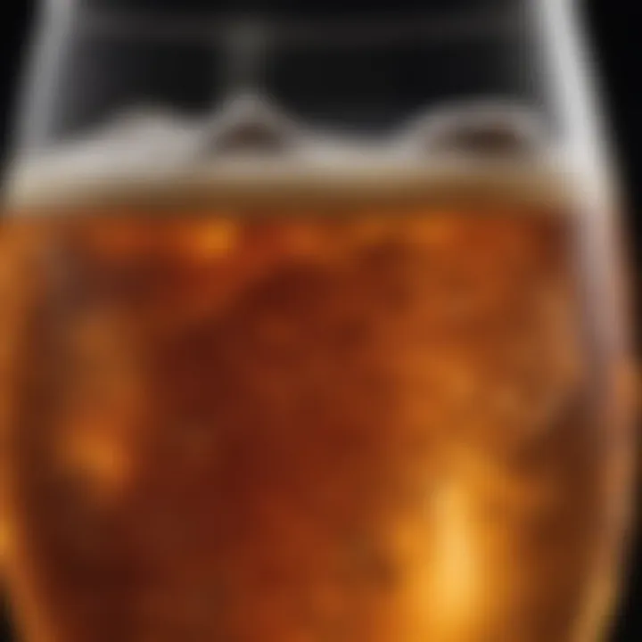 A detailed look at the texture and clarity of an IPA, emphasizing the glass's role.