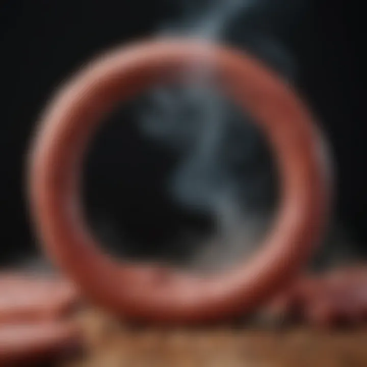 An instructional diagram showing the smoke ring formation in meats