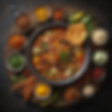 Key Ingredients in Bhuna Cuisine An assortment of traditional ingredients used in bhuna dishes.