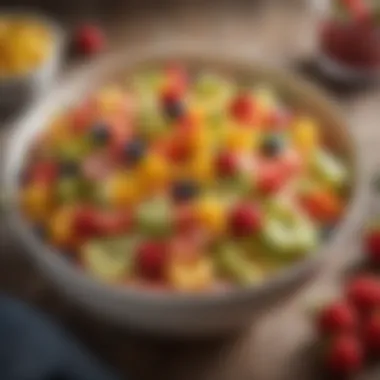 A refreshing fruit salad served in a large bowl