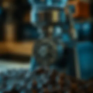 Blade Grinder in Use Blade grinder in action with coffee beans