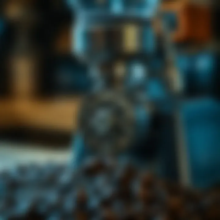 Blade Grinder in Use Blade grinder in action with coffee beans