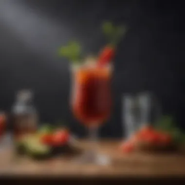 Elevated Bloody Mary with Scotch A sophisticated Bloody Mary cocktail featuring Scotch whisky