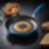 Elegant blue diamond frying pan showcasing its sleek design and non-stick surface