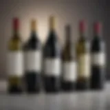 Different types of wine bottles including glass and plastic