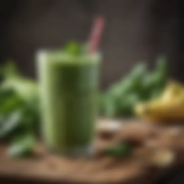 A refreshing smoothie made with spinach, banana, and almond milk.