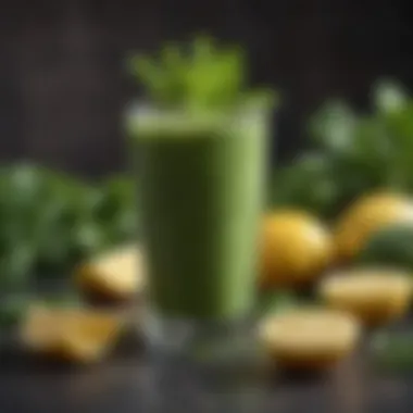 An elegant smoothie made with leafy greens and a hint of lemon.