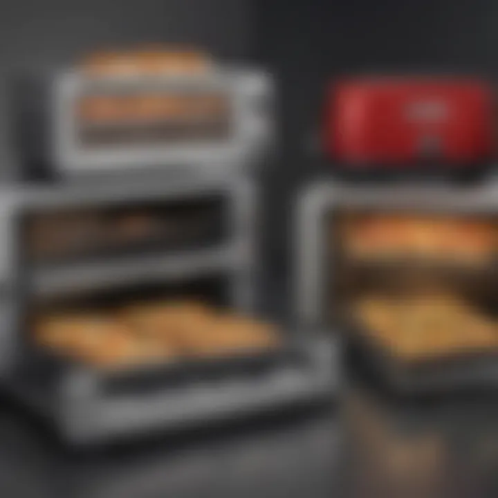 A side-by-side comparison of Breville toaster ovens with other brands highlighting their unique features.