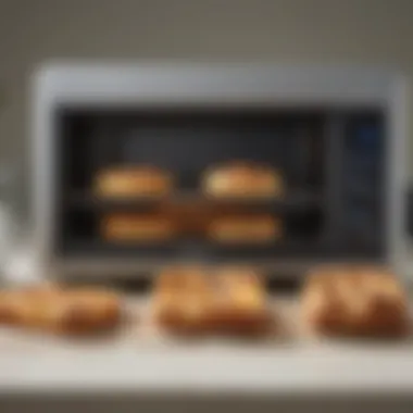 An assortment of perfectly toasted bread and pastries emerging from the Breville toaster oven.