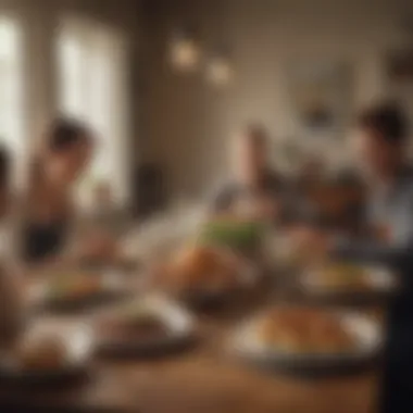 Enjoyable Dining Experience on a Budget A cozy dining setting with a beautifully set table, reflecting the joy of sharing meals without overspending.