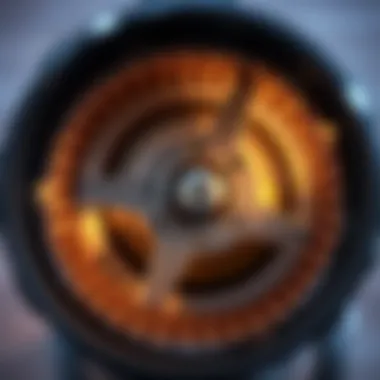 Inside a Burr Grinder Close-up of a burr grinder showcasing its mechanism