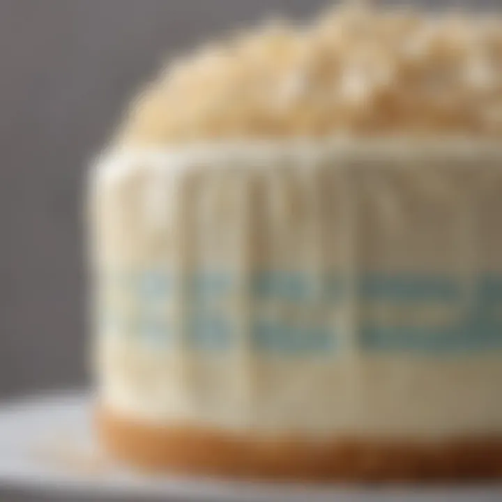 A close-up of a beautifully frosted cake showcasing smooth buttercream layers