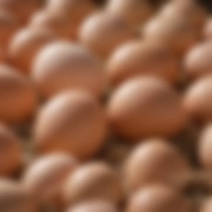 A close-up of fresh cage-free eggs nestled in straw, emphasizing their quality