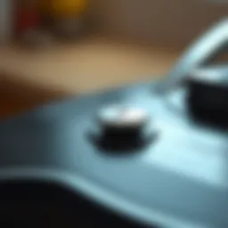 Detailed view of the fryer's non-stick surface