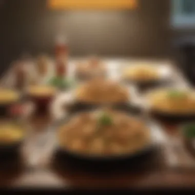 A beautifully arranged dining table featuring Campbell's Chicken and Noodles