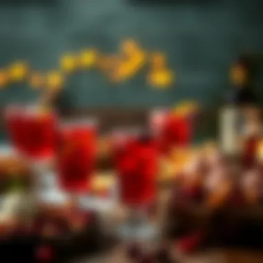 Celebratory Gathering with Cranberry A festive gathering highlighting drinks and dishes featuring cranberry and Captain Morgan