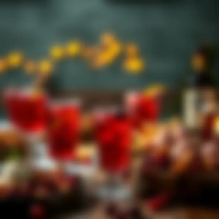 Celebratory Gathering with Cranberry A festive gathering highlighting drinks and dishes featuring cranberry and Captain Morgan