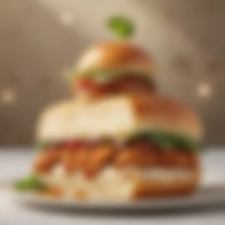 A close-up of the Cheesecake Factory chicken sandwich showcasing its layers and textures.