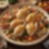 A vibrant bowl of Chicken a la King showcasing the creamy sauce and colorful vegetables.