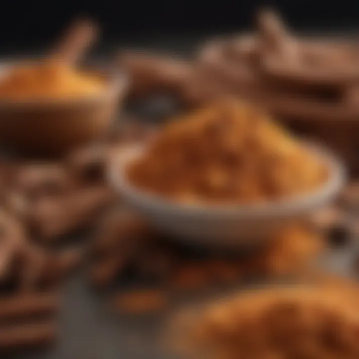 A vibrant display of dishes featuring cinnamon in various culinary applications.