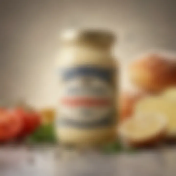 A close-up of classic French mayonnaise with herbs and spices.