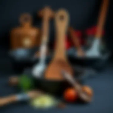 Tools and products for cast iron maintenance displayed aesthetically