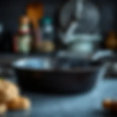 A well-seasoned cast iron pan reflecting cooking versatility