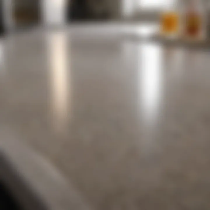 Close-up of a sparkling clean laminate countertop