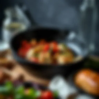 Versatility of Iron Cookware in Culinary Creations A variety of ingredients prepared in an iron skillet