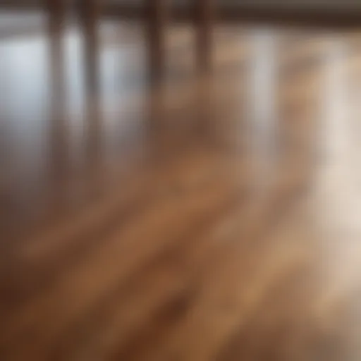 A pristine wood floor reflecting sunlight