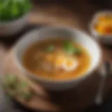 Refreshing clear broth served in a elegant bowl