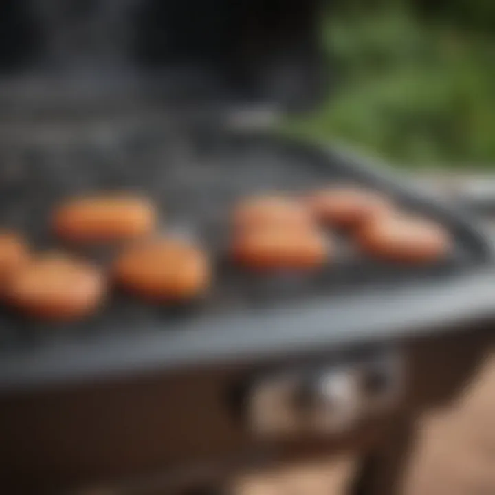 A close-up of temperature control features on a kamado grill