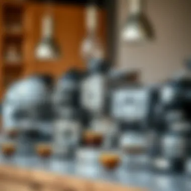 Diverse Coffee and Espresso Machines Various types of coffee machines displayed elegantly